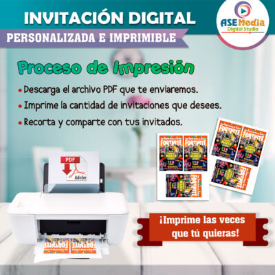 Fornite Invitación Digital de Cumpleaños Mod 03