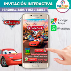 Alternative view of Cars Rayo McQueen Invitación Interactiva de Cumpleaños