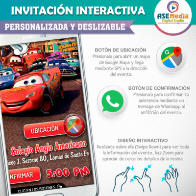 Cars Rayo McQueen Invitación Interactiva de Cumpleaños - Imagen 4