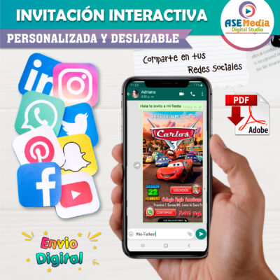 Cars Rayo McQueen Invitación Interactiva de Cumpleaños - Imagen 5