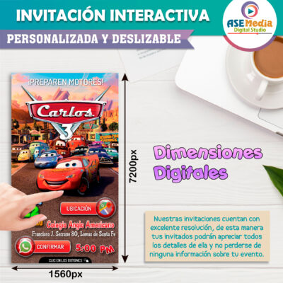 Cars Rayo McQueen Invitación Interactiva de Cumpleaños - Imagen 6