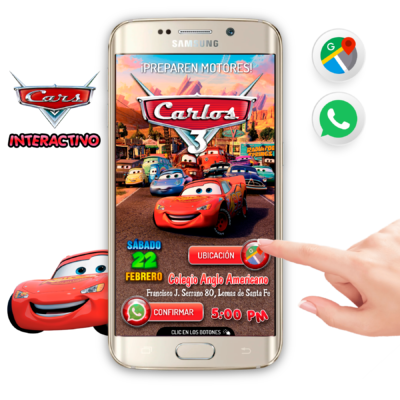 Cars Rayo McQueen Invitación Interactiva de Cumpleaños