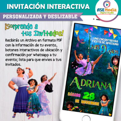 Encanto Isabela Invitación Interactiva de Cumpleaños - Imagen 3