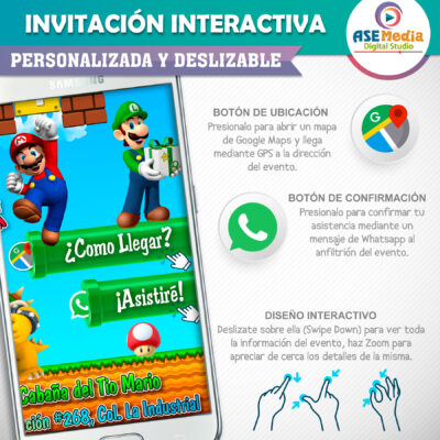 Invitación Mario Bros para WhatsApp - Invitación Interactiva de Cumpleaños - Imagen 4