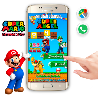 Invitación Interactiva de Mario Bros Whatsapp