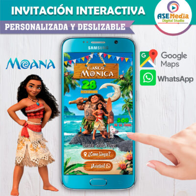 Alternative view of Moana Invitación Interactiva de Cumpleaños