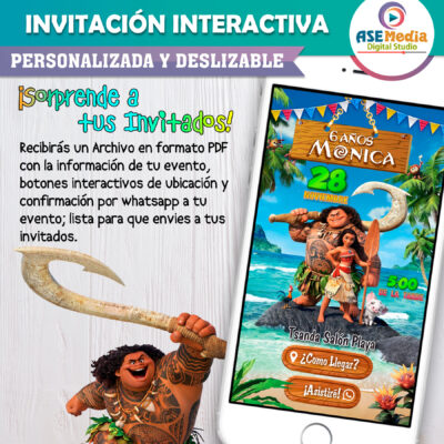 Moana Invitación Interactiva de Cumpleaños - Imagen 3