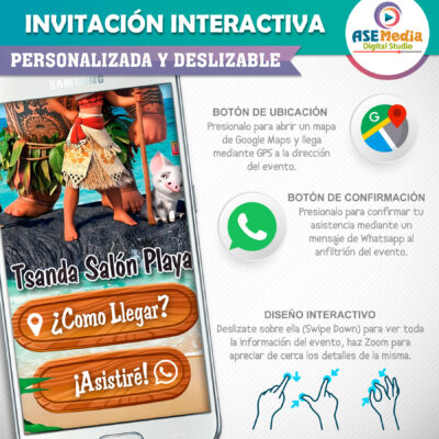 Moana Invitación Interactiva de Cumpleaños - Imagen 4