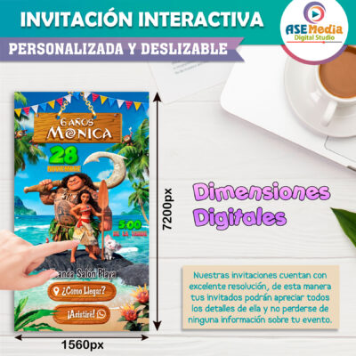 Moana Invitación Interactiva de Cumpleaños - Imagen 6