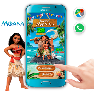 Moana Invitación Interactiva de Cumpleaños