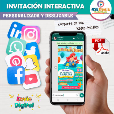 Ariel La Sirenita Invitación Interactiva de Cumpleaños - Imagen 5