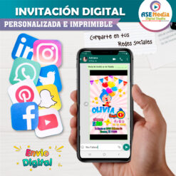 El Payaso Plim Plim Invitación Digital de Cumpleaños Mod 03