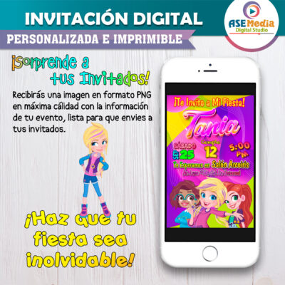 Polly Pocket Invitación Digital de Cumpleaños