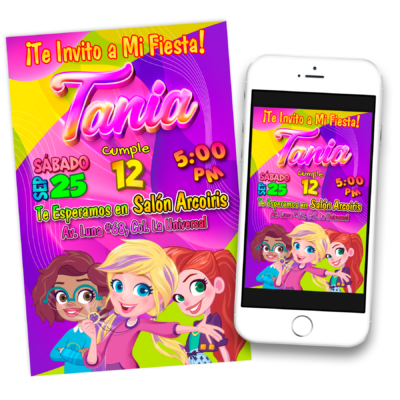 Polly Pocket Invitación Digital de Cumpleaños