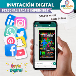 Rainbow Friends Invitación Digital de Cumpleaños Mod 04