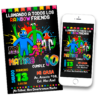 Rainbow Friends Invitación Digital de Cumpleaños Mod 04