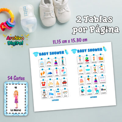 Lotería Baby Shower Imprimible