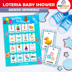 Lotería Baby Shower de Niño Imprimible