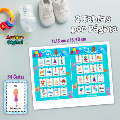 Lotería Baby Shower de Niño Imprimible
