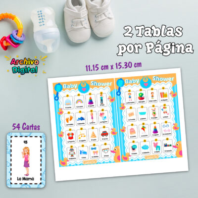 Lotería Baby Shower de Patitos Imprimible