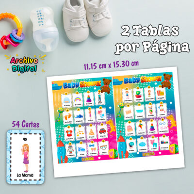 Lotería Baby Shower Feliz Imprimible