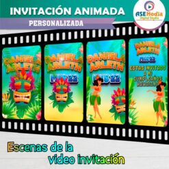 Cumpleaños Hawaiano Fiesta Hawai Video Invitación Animada para Cumpleaños