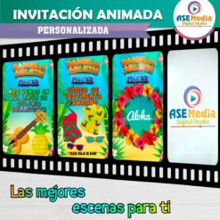 Cumpleaños Hawaiano Fiesta Hawai Video Invitación Animada para Cumpleaños
