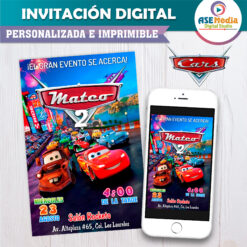 Cars Rayo McQueen Invitación Digital de Cumpleaños