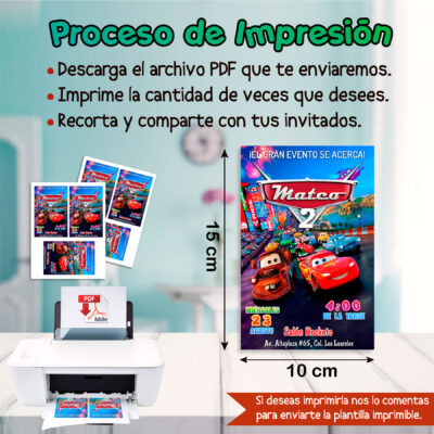 Cars Rayo McQueen Invitación Digital de Cumpleaños