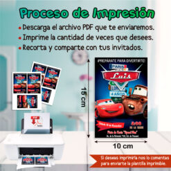 Cars Rayo McQueen y Mate Invitación Digital de Cumpleaños