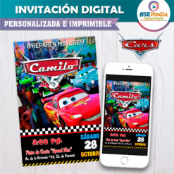 Cars Racing Invitación Digital de Cumpleaños