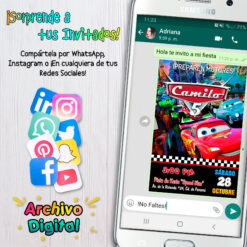 Cars Racing Invitación Digital de Cumpleaños