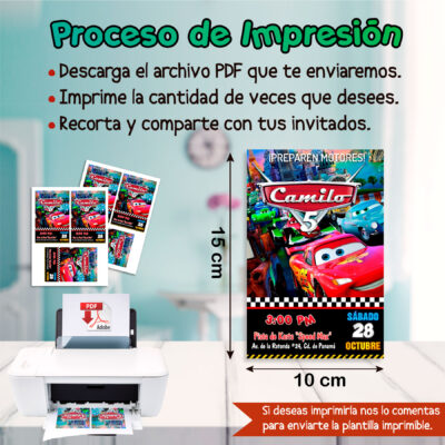 Cars Racing Invitación Digital de Cumpleaños