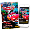 Cars Racing Invitación Digital de Cumpleaños