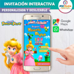 Alternative view of Princesa Peach Mario Bros Invitación Interactiva de Cumpleaños