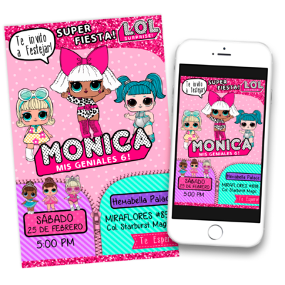 LOL Surprise Invitación Digital de Cumpleaños