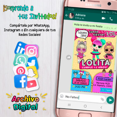 LOL Surprise Invitación Digital de Cumpleaños Mod 02