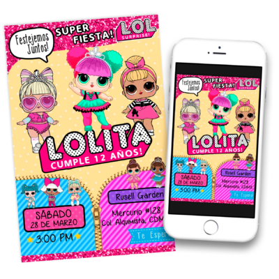 LOL Surprise Invitación Digital de Cumpleaños Mod 02