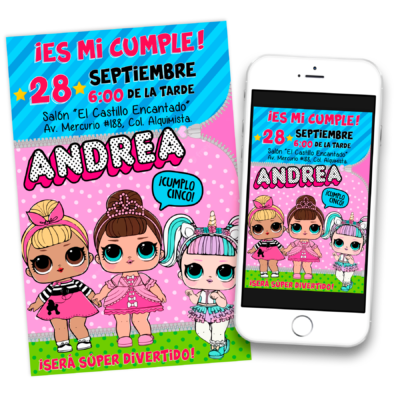 LOL Surprise Invitación Digital de Cumpleaños Mod 03
