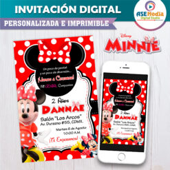 Minnie Mouse Invitación Digital de Cumpleaños