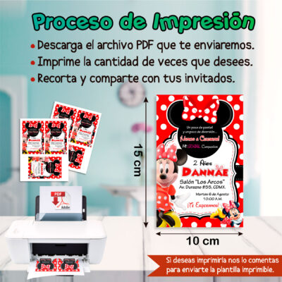 Minnie Mouse Invitación Digital de Cumpleaños