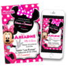Minnie Mouse Pink Rosa Invitación Digital de Cumpleaños