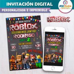 Roblox Invitación Digital de Cumpleaños