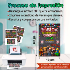 Roblox Invitación Digital de Cumpleaños