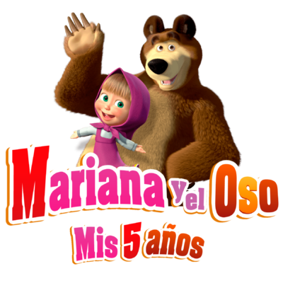 Masha y El Oso Logo Personalizado con Nombre para Cumpleaños Mod 03