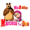 Masha y El Oso Logo Personalizado con Nombre para Cumpleaños Mod 05