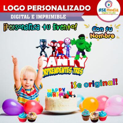 Spidey y sus Sorprendentes Amigos Spiderman Logo Personalizado con Nombre para Cumpleaños Mod 04 - Imagen 3