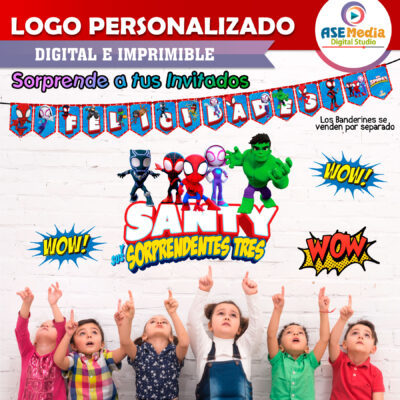 Spidey y sus Sorprendentes Amigos Spiderman Logo Personalizado con Nombre para Cumpleaños Mod 04 - Imagen 5