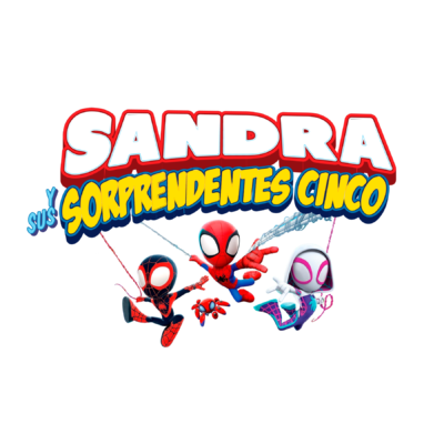 Spidey, Spin y Ghost Spider, Sorprendentes Amigos Logo Personalizado con Nombre para Cumpleaños