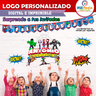 Spidey y sus Sorprendentes Amigos y Enemigos Logo Personalizado con Nombre para Cumpleaños - Imagen 5